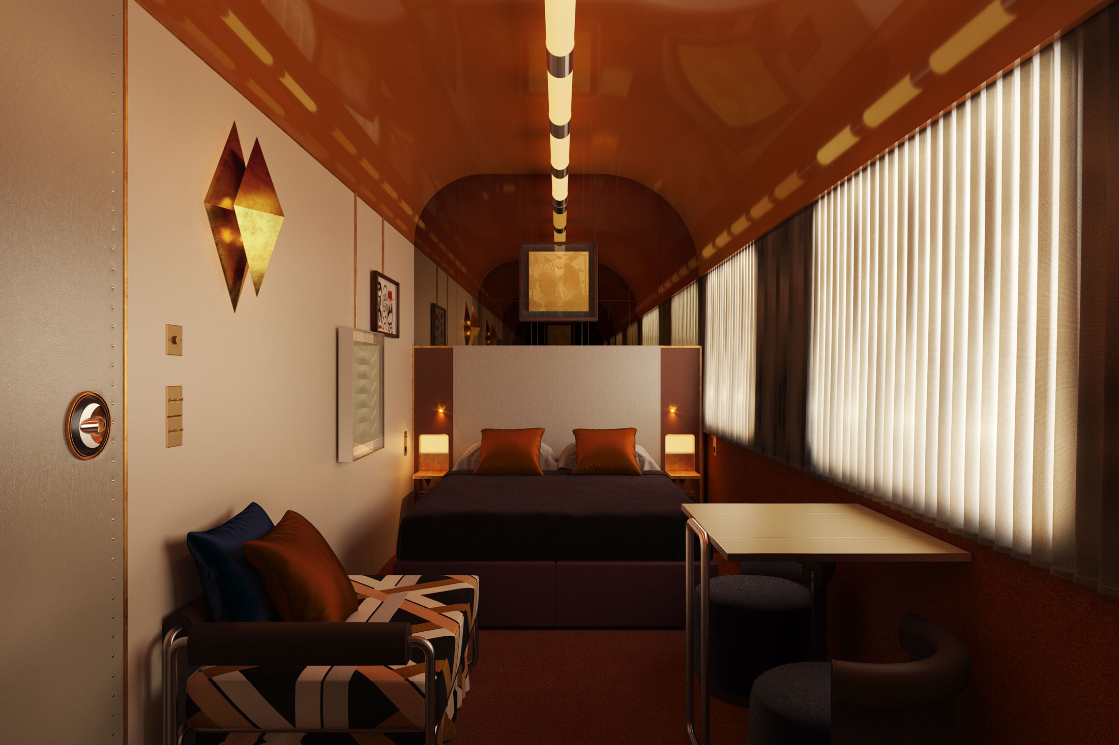 Cabins and suites of the Orient Express La Dolce Vita train