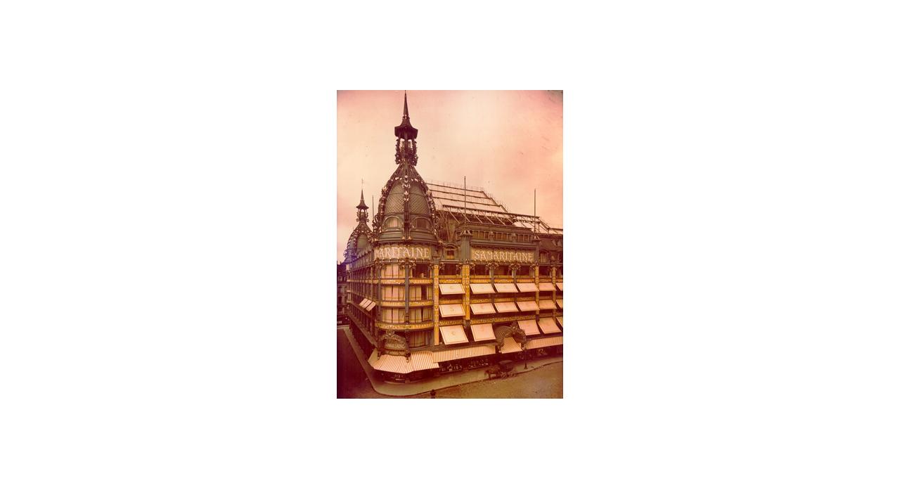 Art nouveau frescos adorn the main atrium inside the Samaritaine